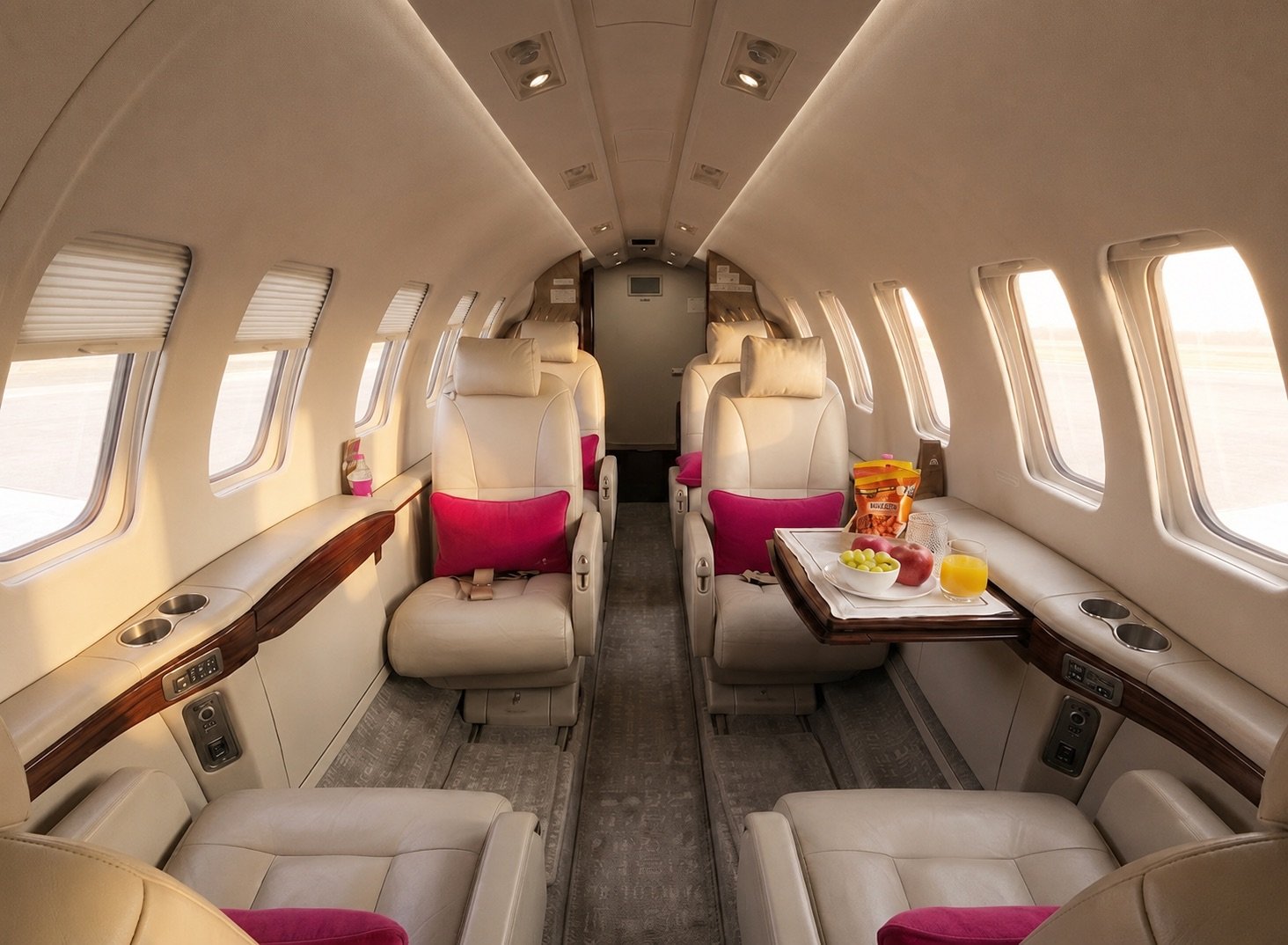 Cessna Citation CJ II cabin — sized for the route